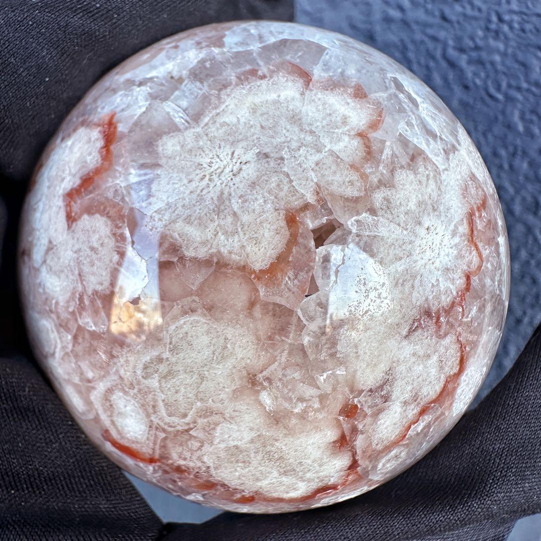 絶品☆爆アレ❗️キラキラ☆桜瑪瑙共生 ピンクアメジスト スフィア 丸玉A1173