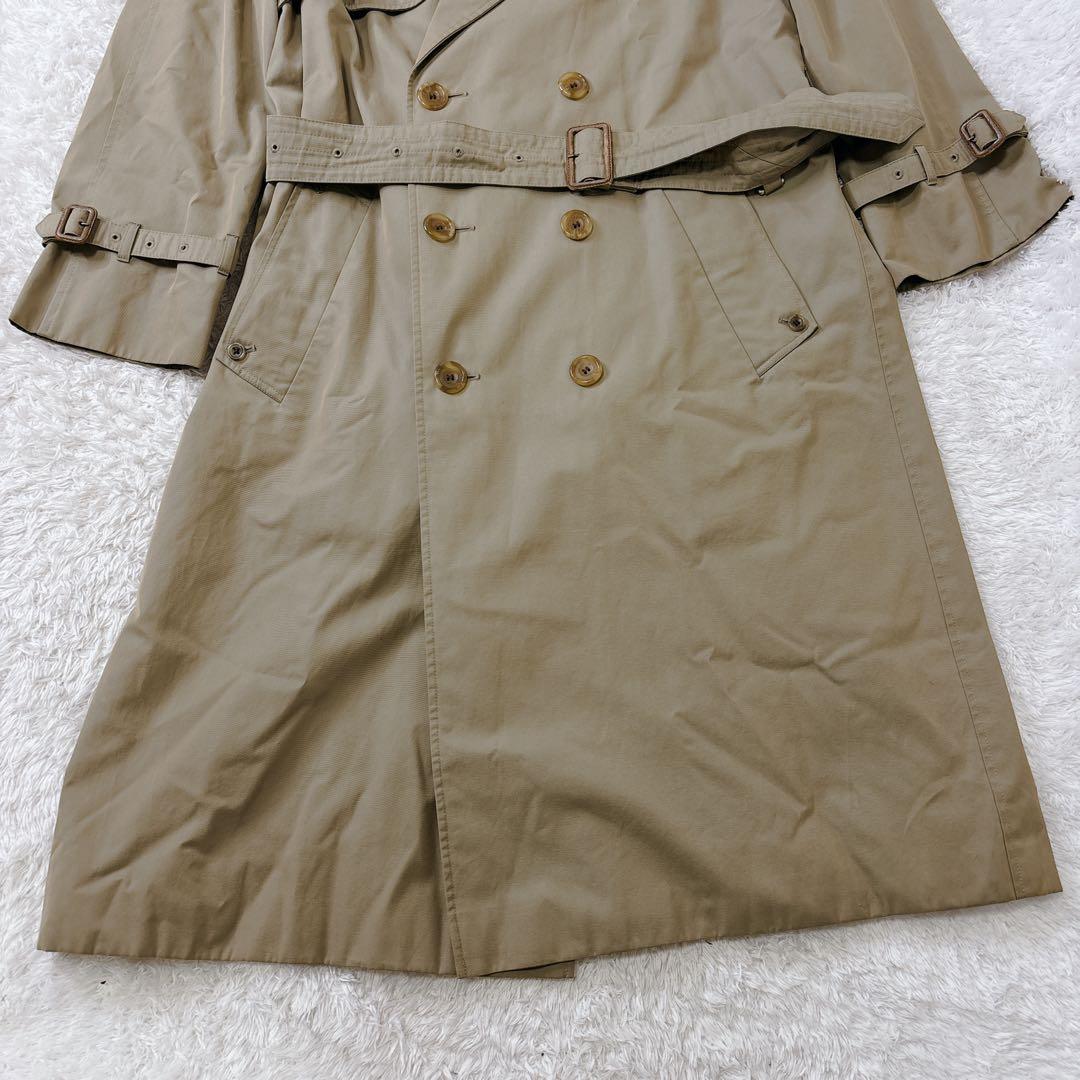 着丈118 アクアスキュータム　トレンチコート　チェック柄　ベルト付き　L