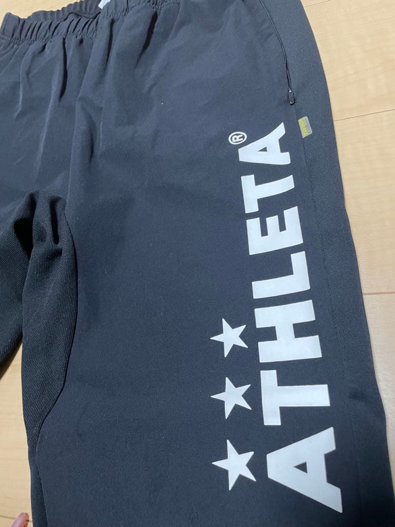 ATHLETA アスレタ　ジャージ　セットアップ　フード付き　ブラック