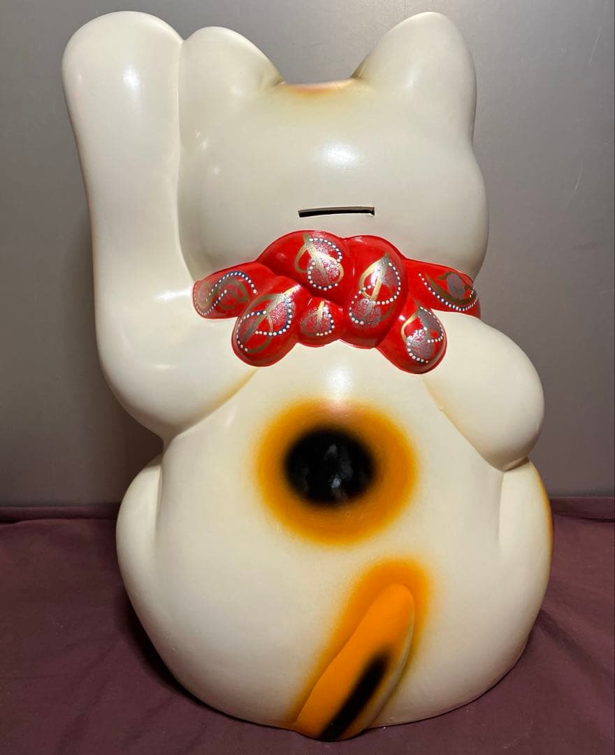 レトロ　招き猫　貯金箱　超特大　(29 )
