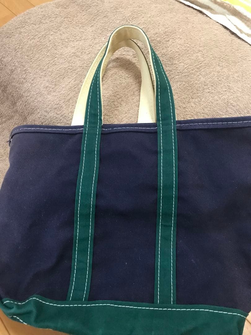 LLBean キャンバス トートバッグ ネイビー/グリーン
