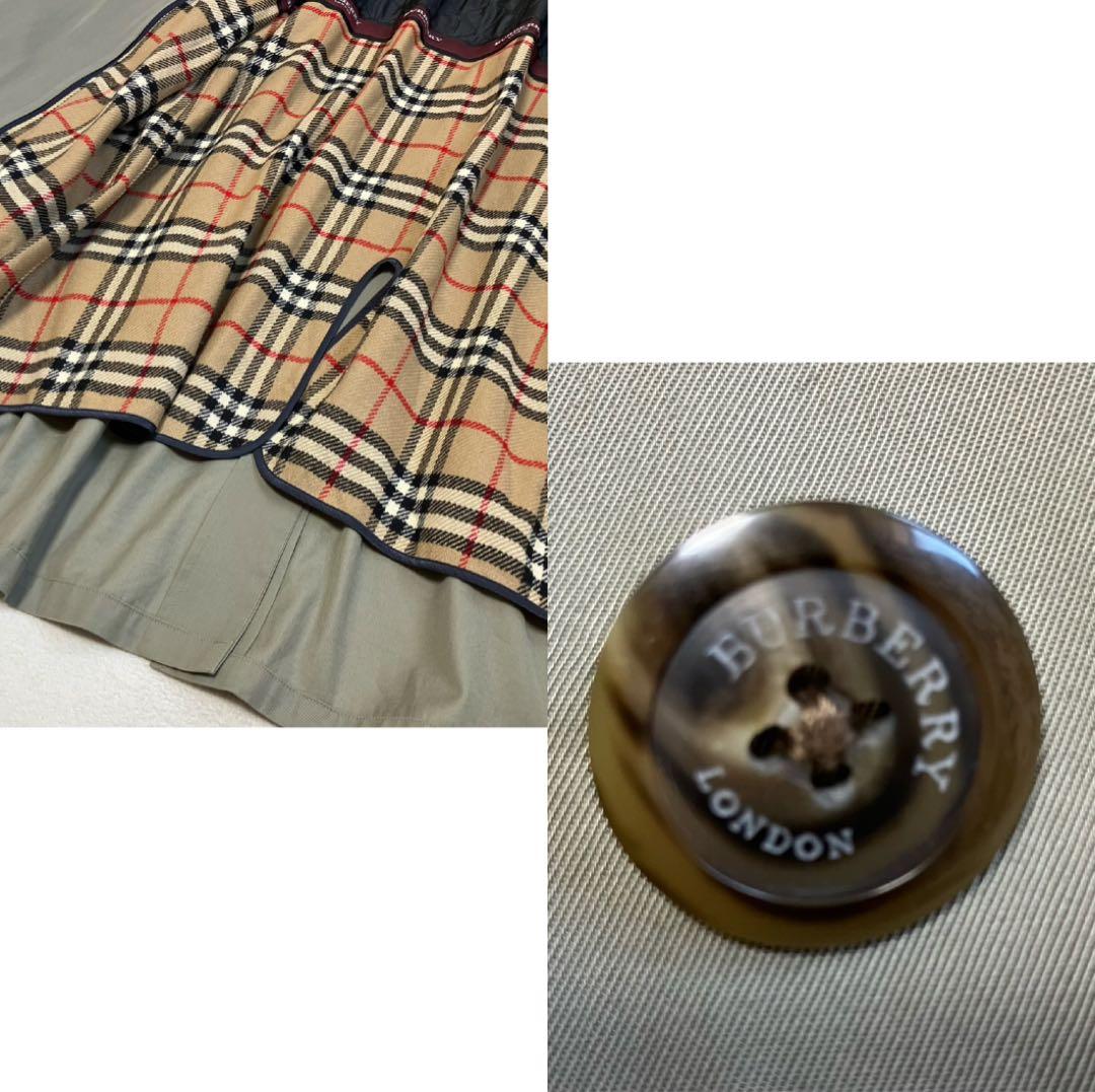 バリーロンドン　ステンカラーコート　ロング　ライナー付　裏ノバチェック　￼L