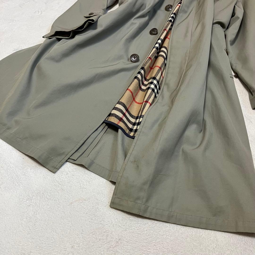 バリーロンドン　ステンカラーコート　ロング　ライナー付　裏ノバチェック　￼L