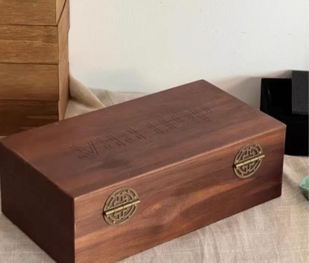 木製コレクションボックス ダークブラウン