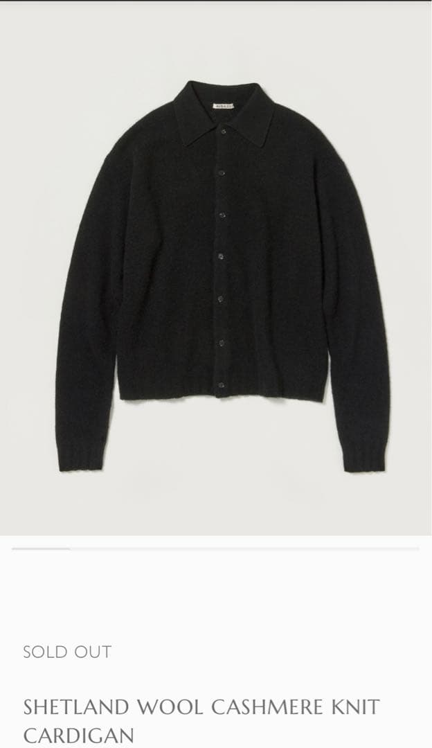 トップス auralee SHETLAND CASHMERE KNIT CARDIGAN