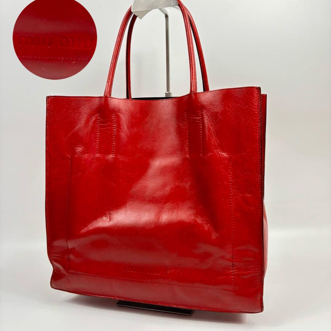 バッグ MIUMIU Big Red Leather Bag Archive