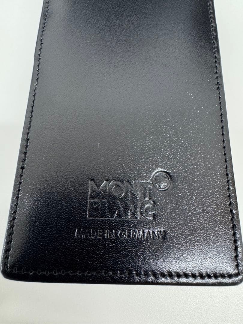モンブラン Montblanc ブラック レザー 本革 ペンケース ３本用３本差