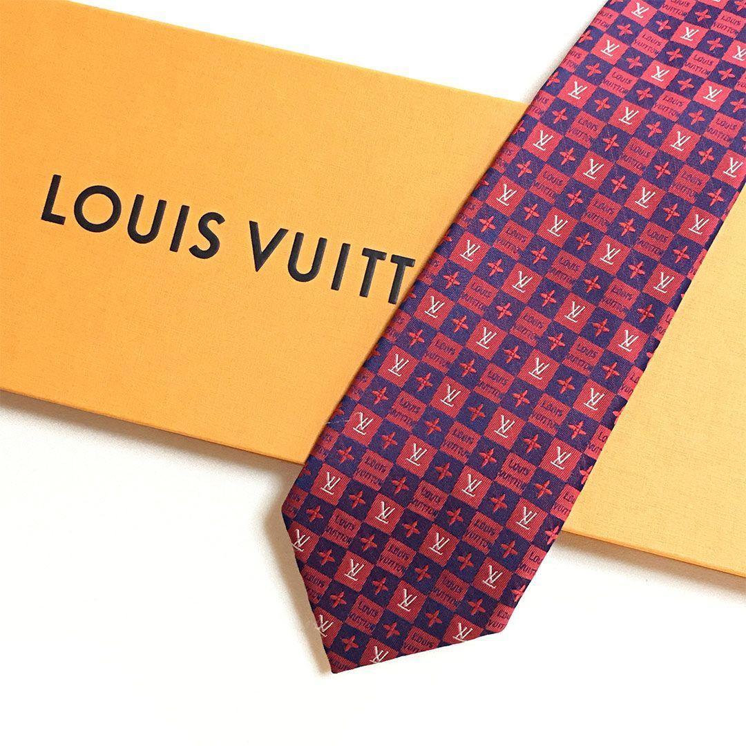 未使用級 ルイヴィトン Louis Vuitton ネクタイ ダミエ LV柄
