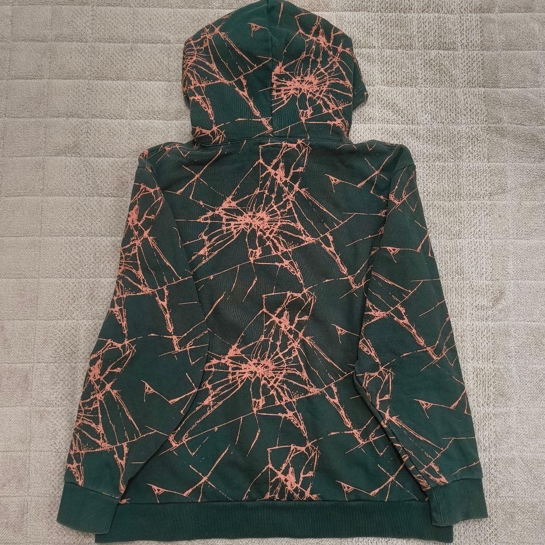 希少 BoTT パーカー 大きいサイズ 総柄 スパイダーウェブパターン XL