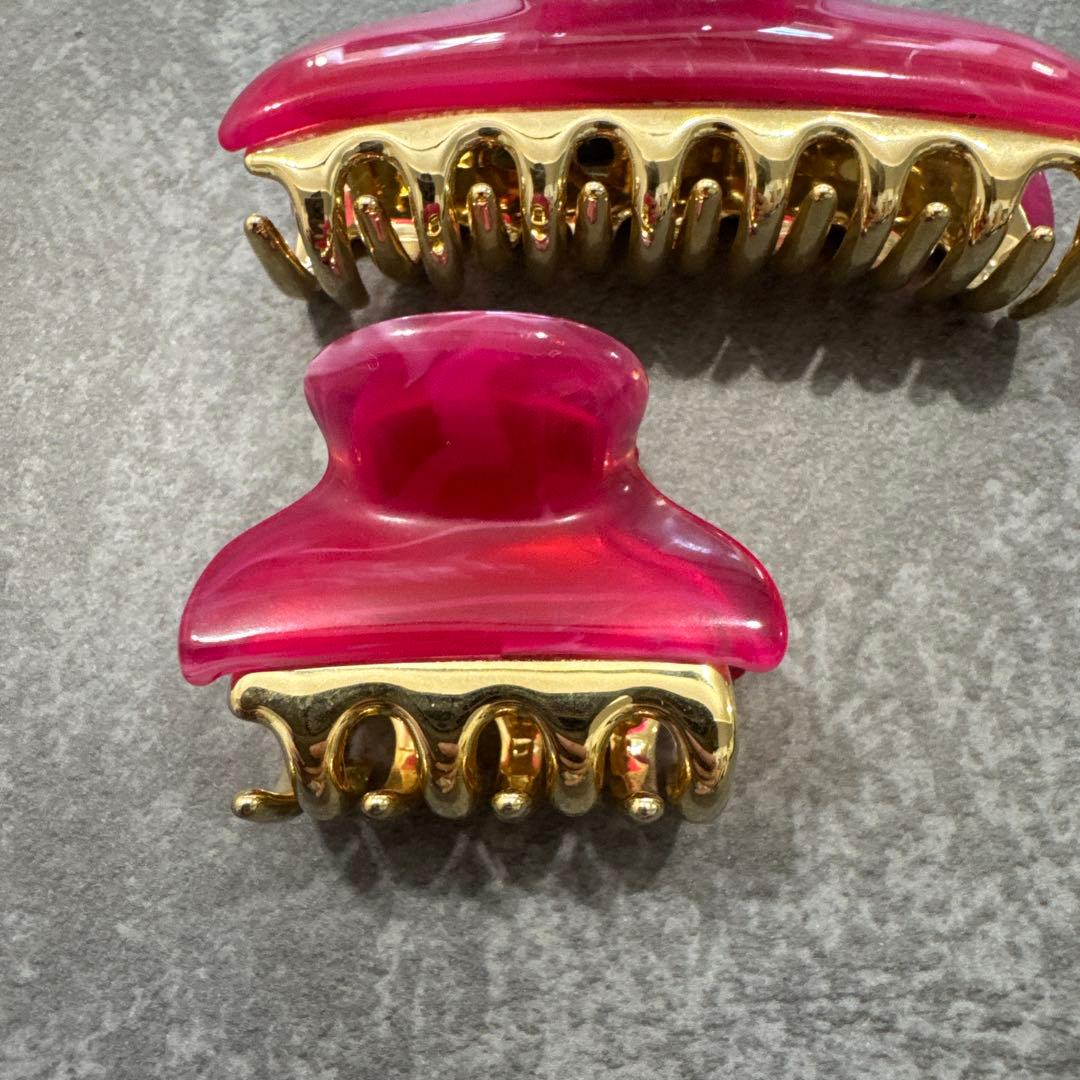 acca ピンク クリップヘアアクセサリー2個セット