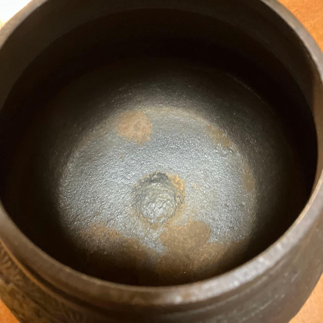 【中型】鉄瓶　南部鉄器　鶴亀　美術品　アンティーク　2ℓ