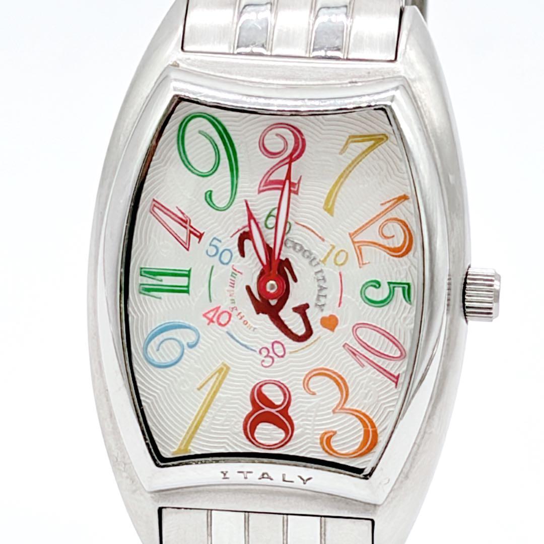 COGU コグ ジャンピングアワー マルチカラー メタルバンド トノー型 自動巻