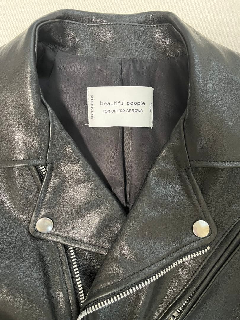 beautiful people ブラックレザーライダージャケット