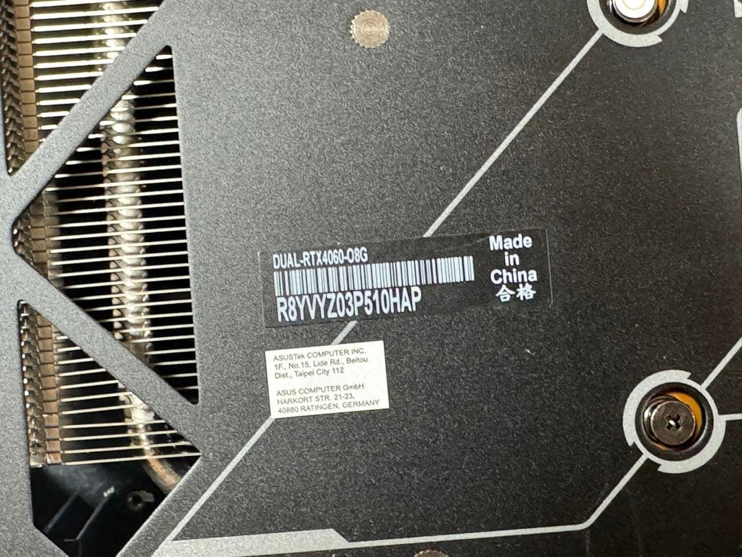 ASUS DUAL-RTX4060-08G グラフィックボード