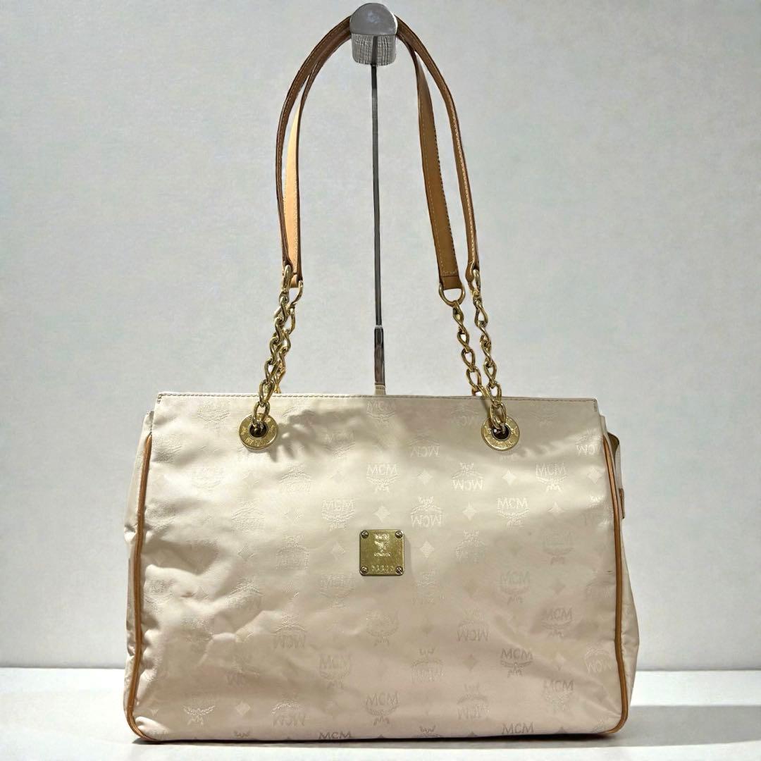 MCM ヴィセトス チェーン トートバッグ ナイロン レザー 肩掛け ドイツ製