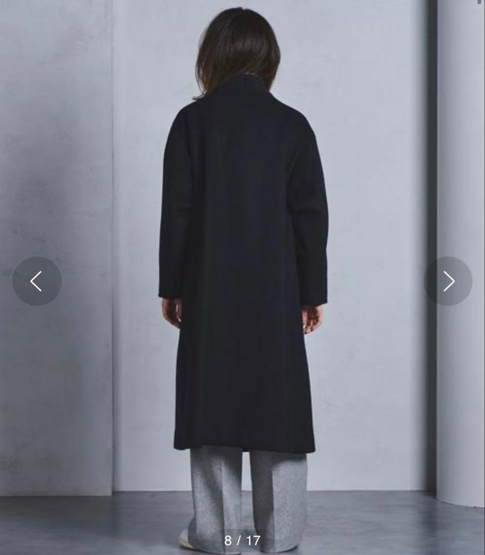 お値下げ中⭐️hyke ノーカラーコート　ネイビーsize1