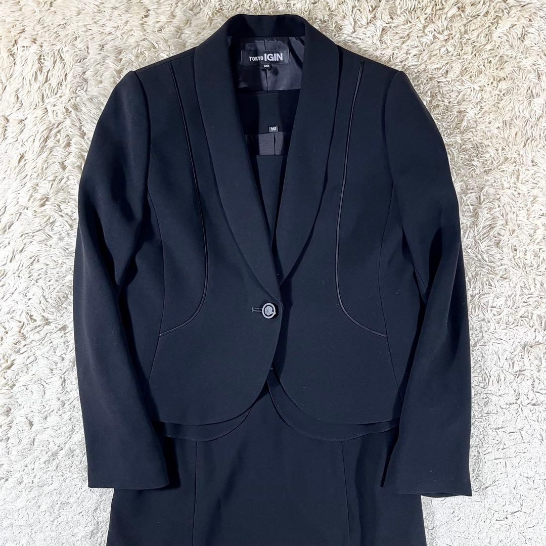 ✨未使用級 東京イギン セットアップ ショールカラー ロング丈 ワンピース