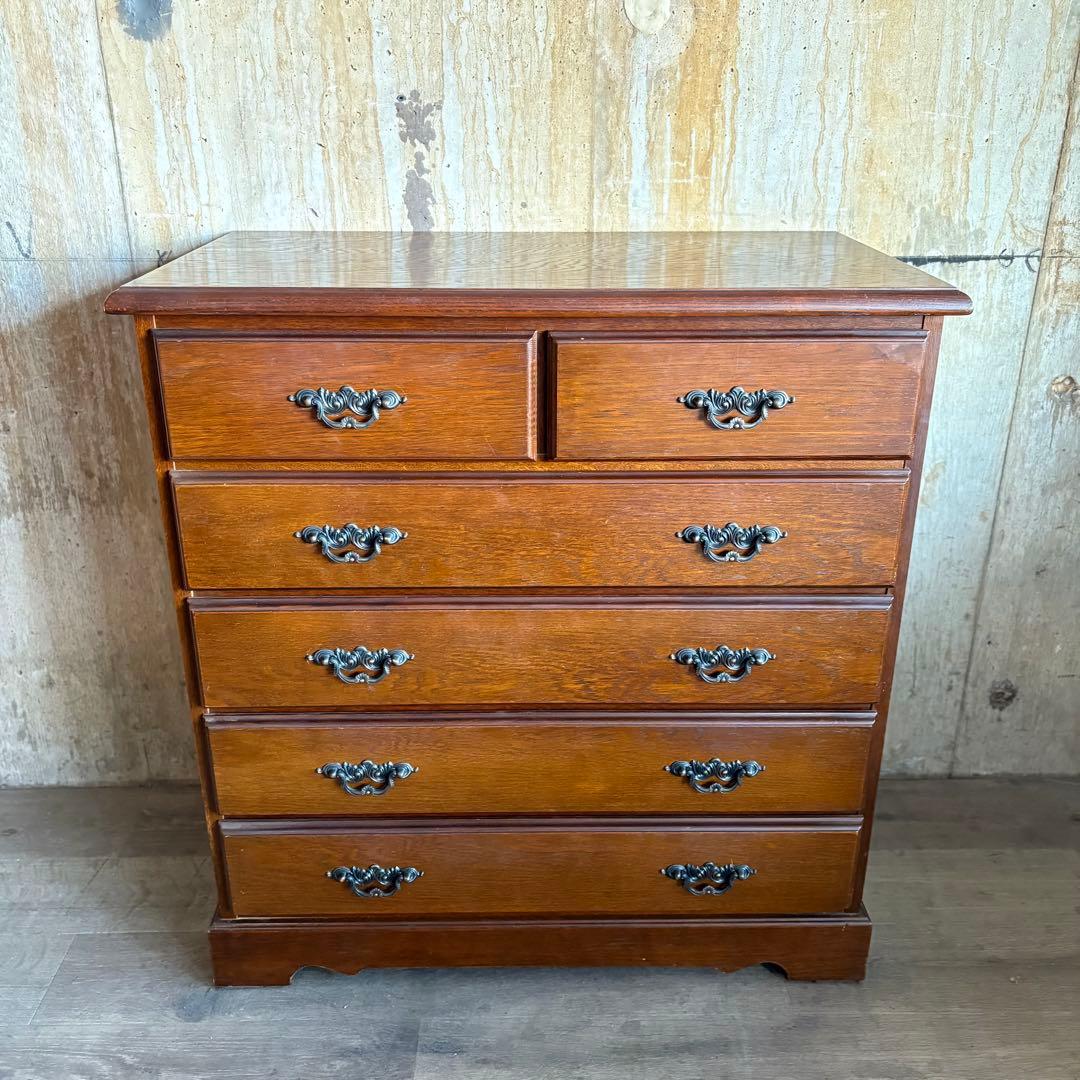 越後民芸家具　5段チェスト　6杯　民芸箪笥　クラシカル　①