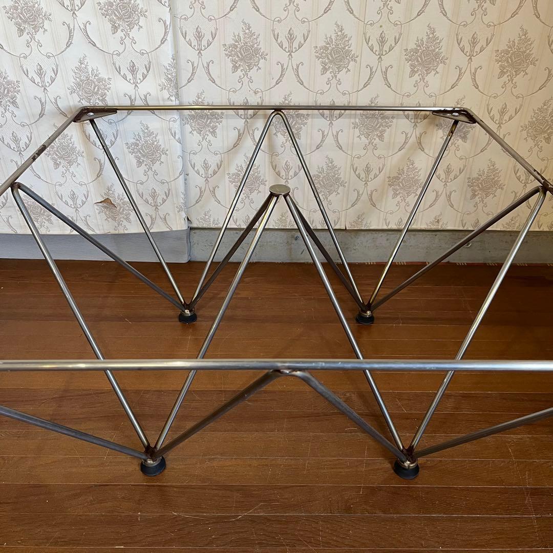 【アンティーク】アイアンフレーム 鉄脚 ガラステーブル ローテーブル 男前