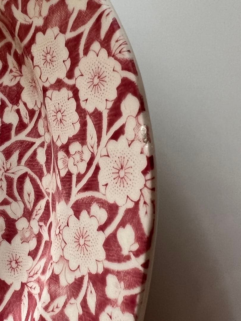 バーレイ　ピンクキャリコ　ケーキプレート　最後の3枚です