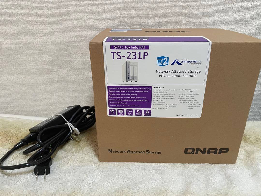 QNAP TS-231P NAS 外箱説明書付