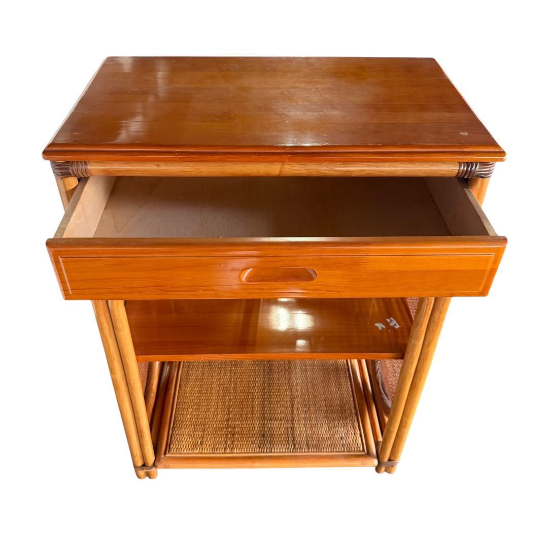 ラタン ヴィンテージ キャビネット 籐 昭和レトロ