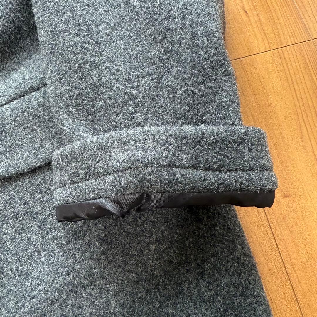 DANTON ダントン ウール ライトパイル ノーカラー ロングコート