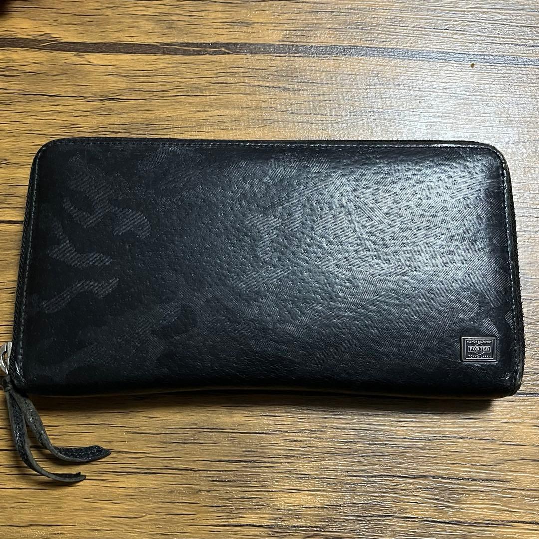RiOT ！！　PORTER レザー長財布　迷彩柄　メンズ