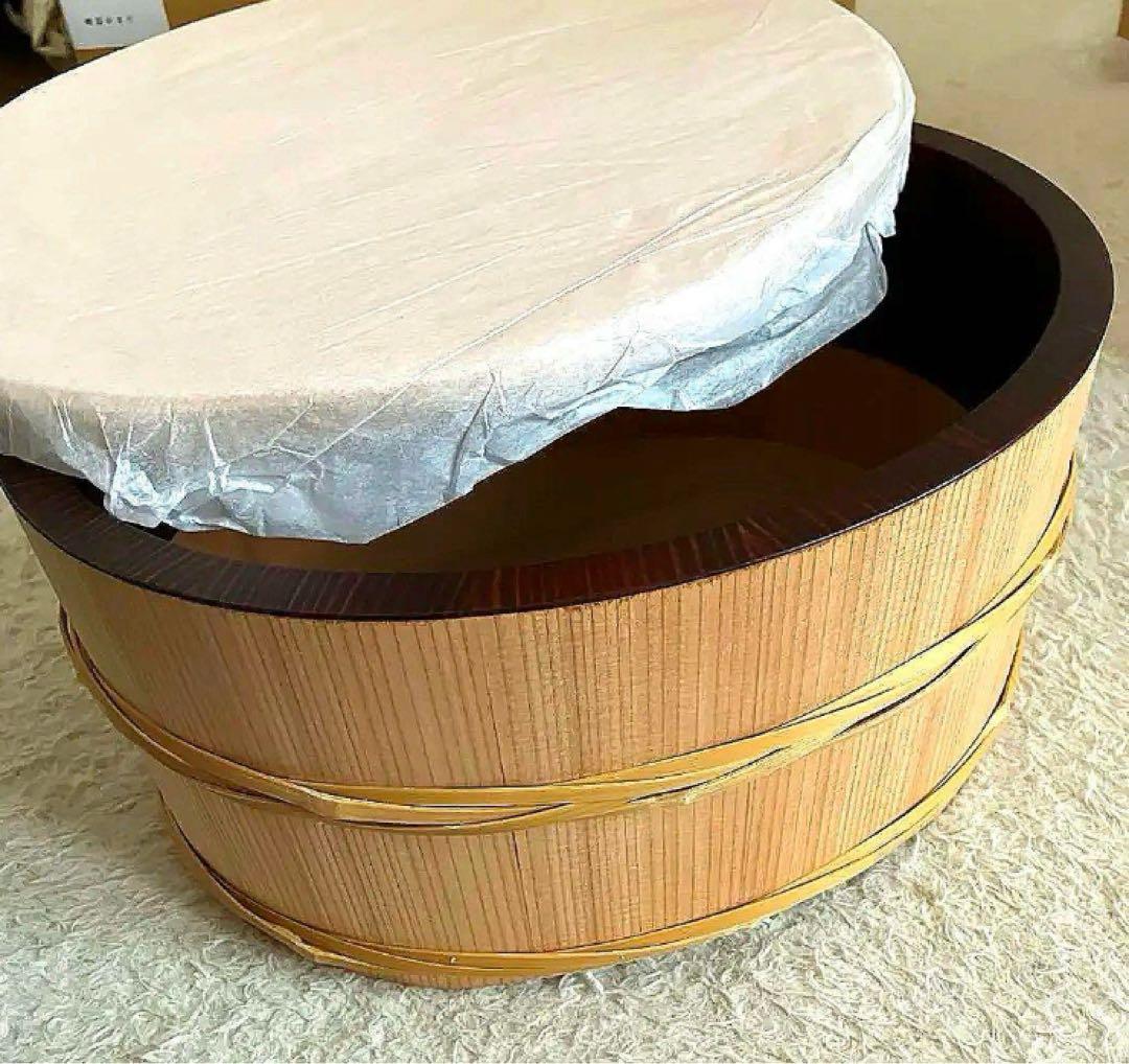 【樽富かまた】【新品】天然秋田杉　ぬか櫃　真竹漆塗り　おひつ