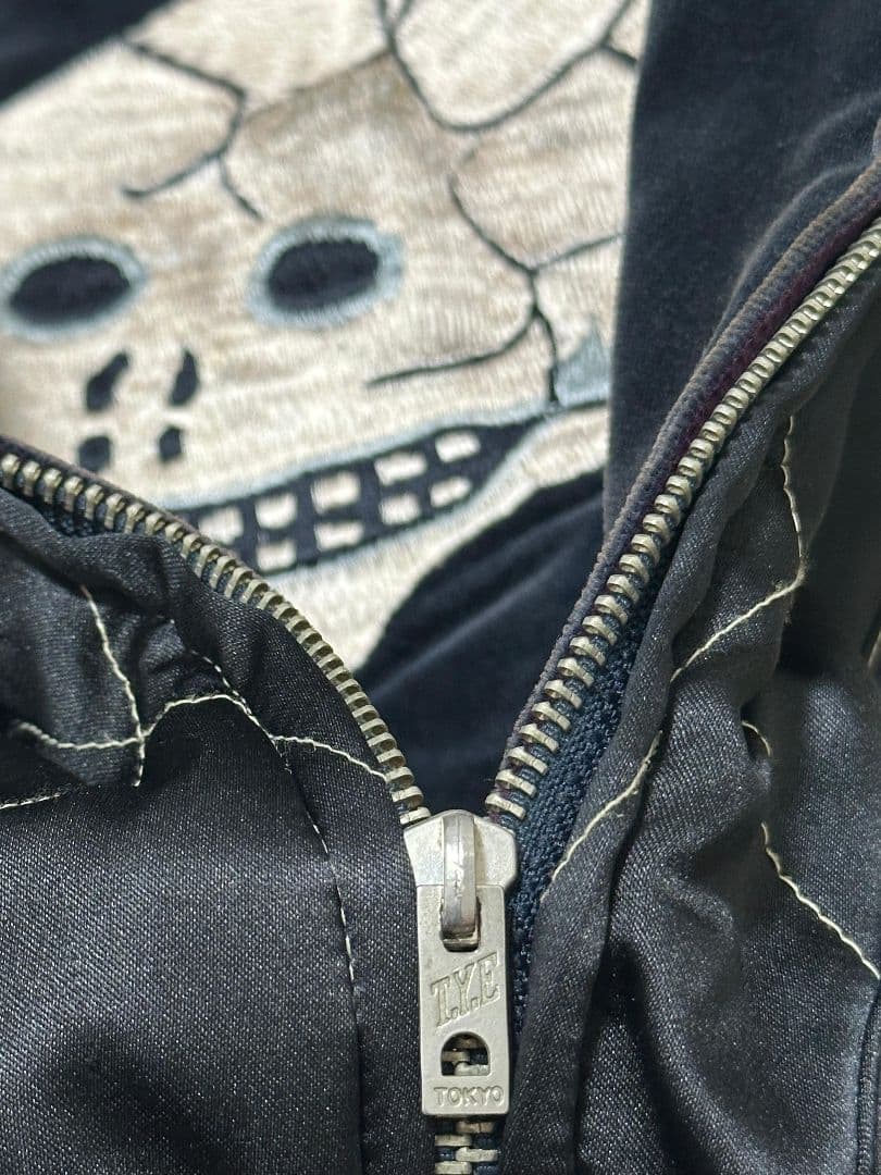 テーラー東洋 M品番 別珍 リバーシブル スカジャン　ベロア　蛇髑髏　ドクロ