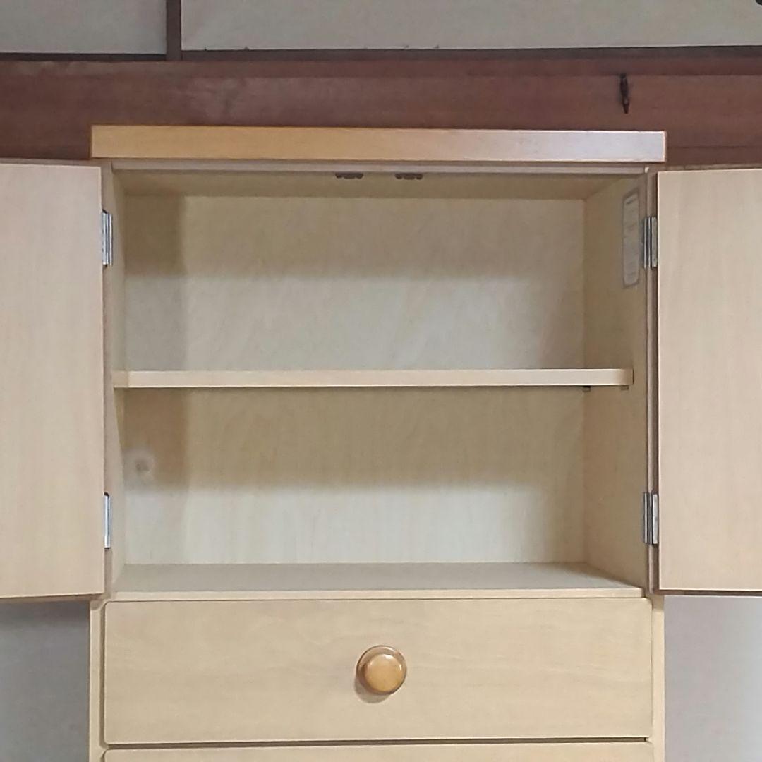 ＊両開きの扉付き棚2段&引出し8杯 たっぷり収納 整理タンス チェスト レトロ