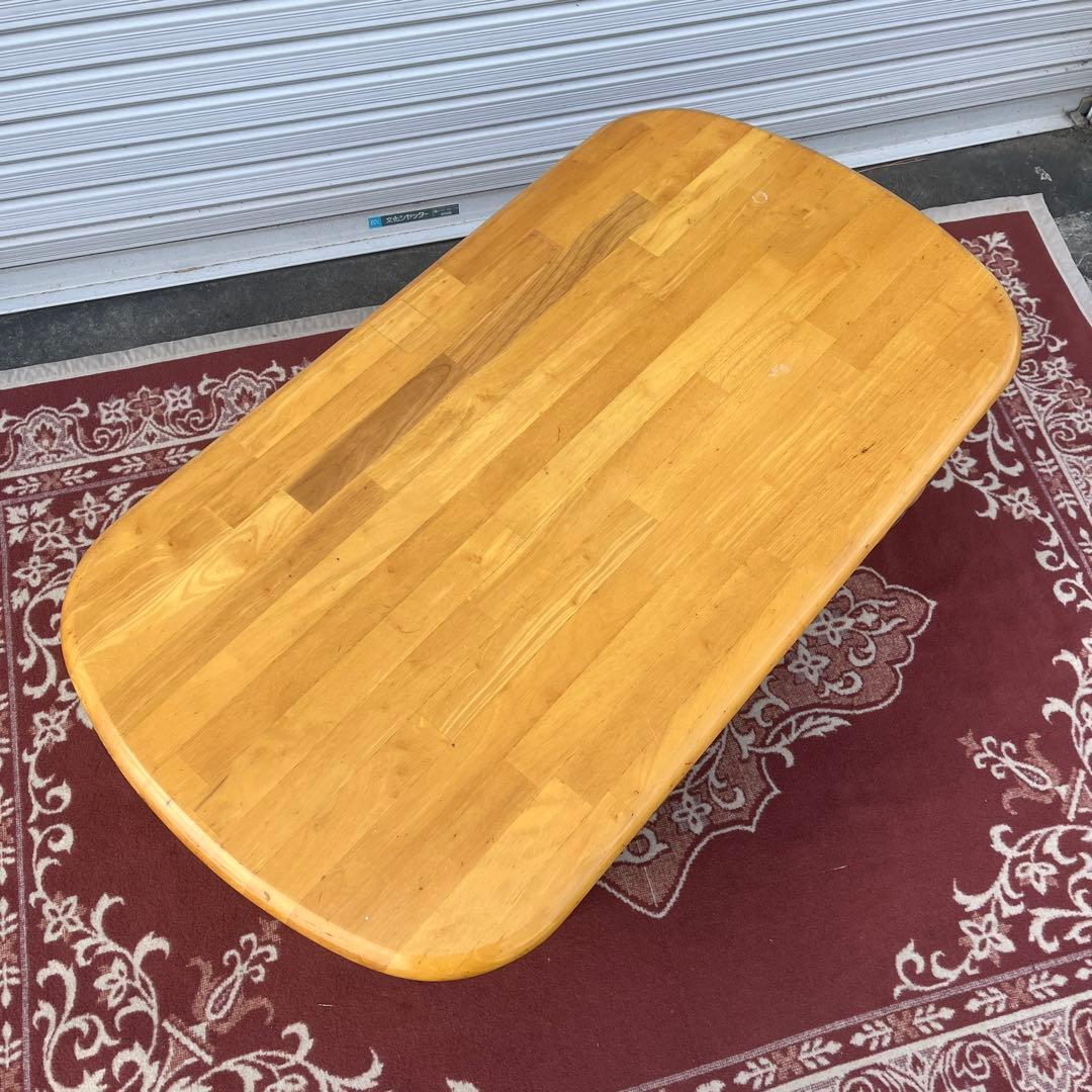 古家具ビンテージ品◼︎籐ラタン×木製天板 センターテーブル ローテーブル