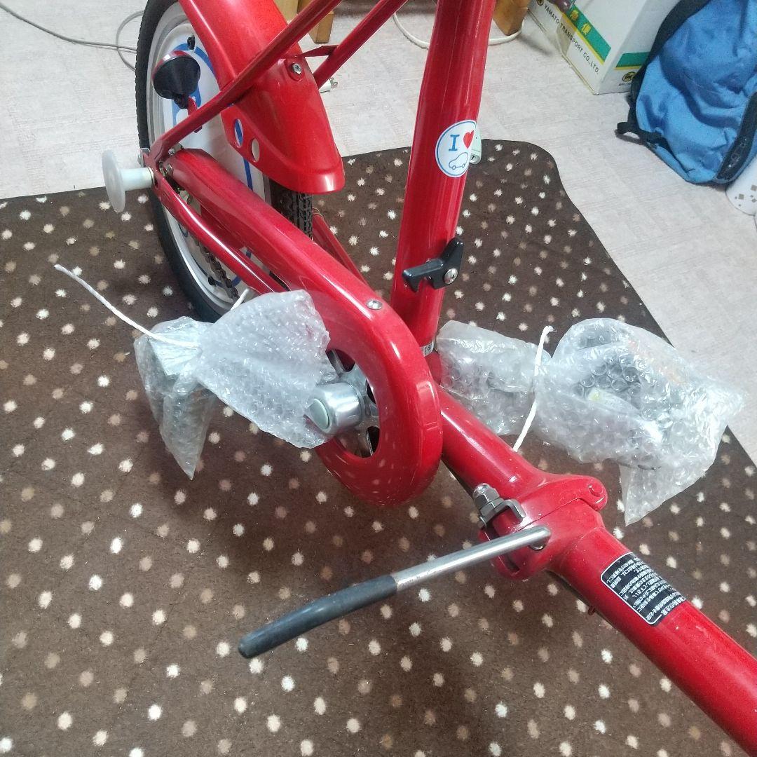 激レア マーチャリ 日産マーチ ノベルティ　折り畳み自転車　赤色　I LOVE