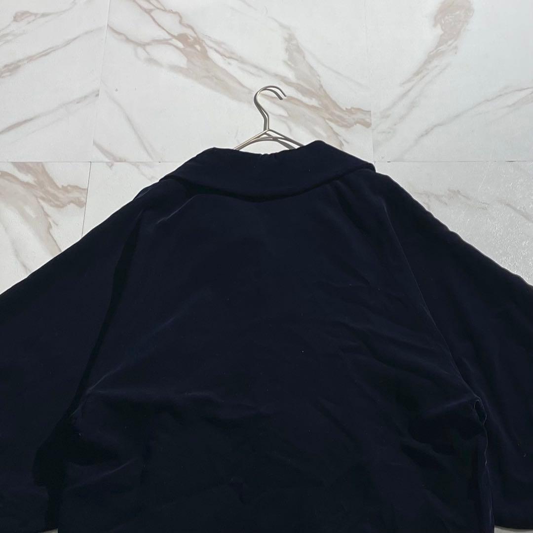 未使用に近い✨ アゲハラ ベロア ベルベットコート コットン ネイビー