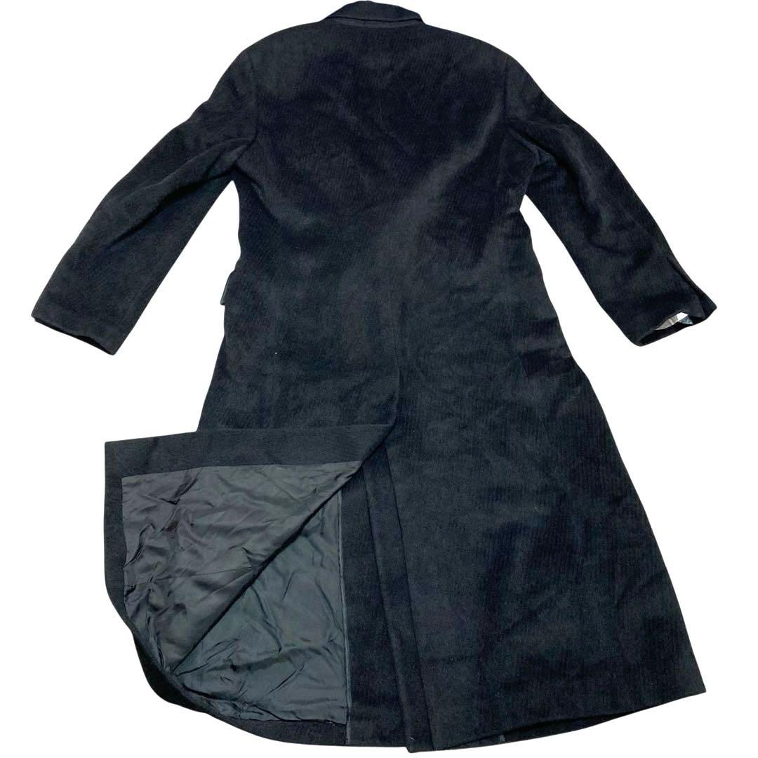 美品★メンズティノラス アンゴラ65％ ダブル ロングコート マキシ 日本製 黒