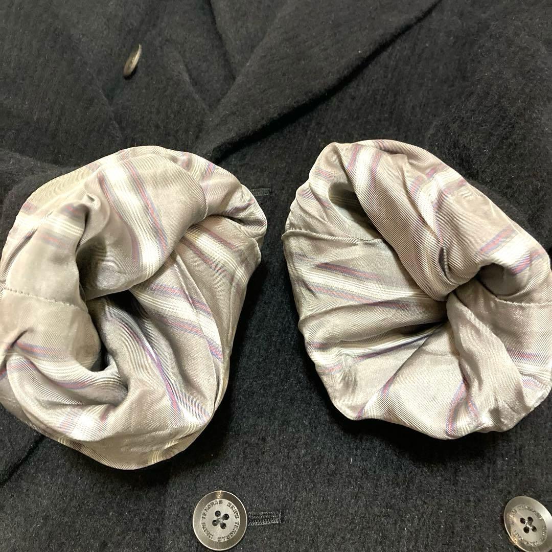 美品★メンズティノラス アンゴラ65％ ダブル ロングコート マキシ 日本製 黒