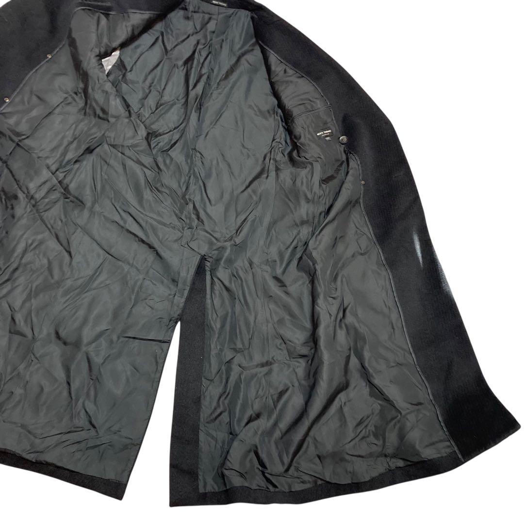 美品★メンズティノラス アンゴラ65％ ダブル ロングコート マキシ 日本製 黒