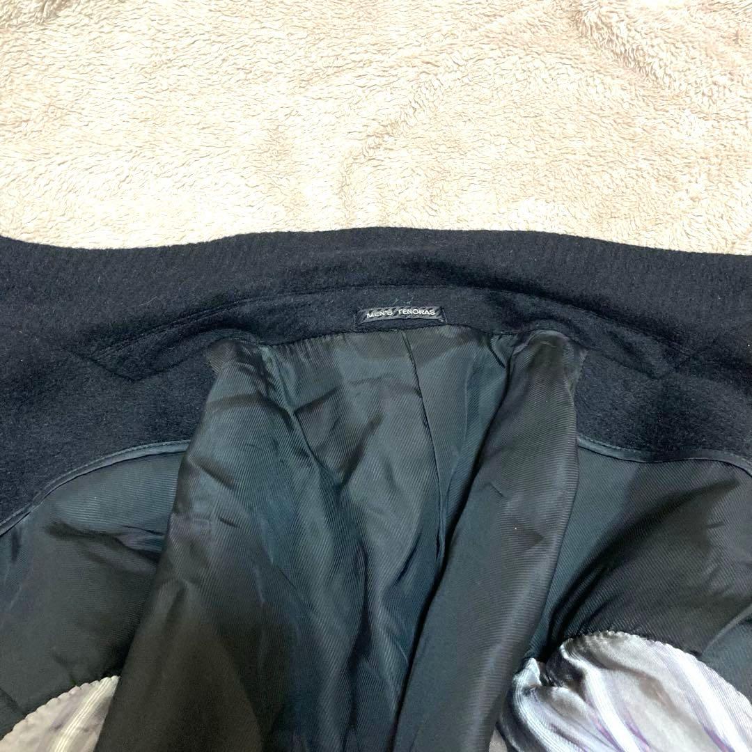 美品★メンズティノラス アンゴラ65％ ダブル ロングコート マキシ 日本製 黒