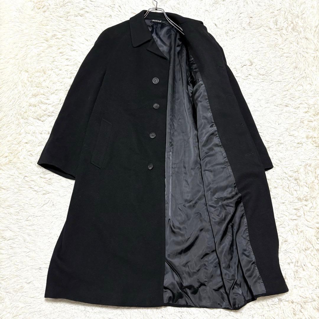 PAL ZILERI パルジレーリ カシミヤ混 ロングコート ブラック