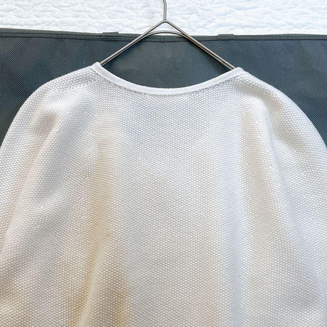 極美品✨ クルチアーニ ウール カシミヤ Vネック ニット 38 アイボリー