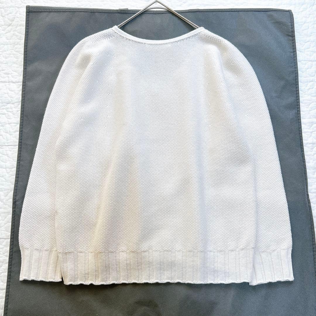 極美品✨ クルチアーニ ウール カシミヤ Vネック ニット 38 アイボリー