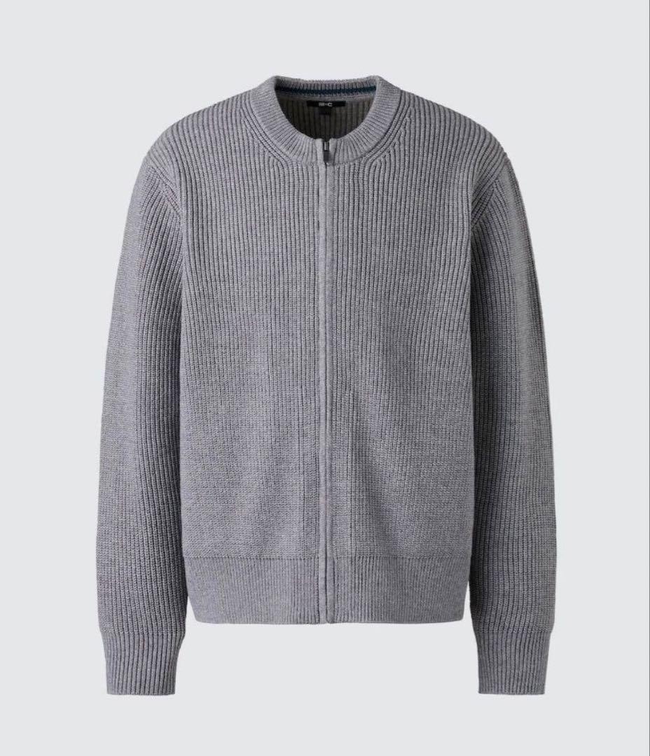 UNIQLO:C クルーネックフルジップカーディガン グレー
