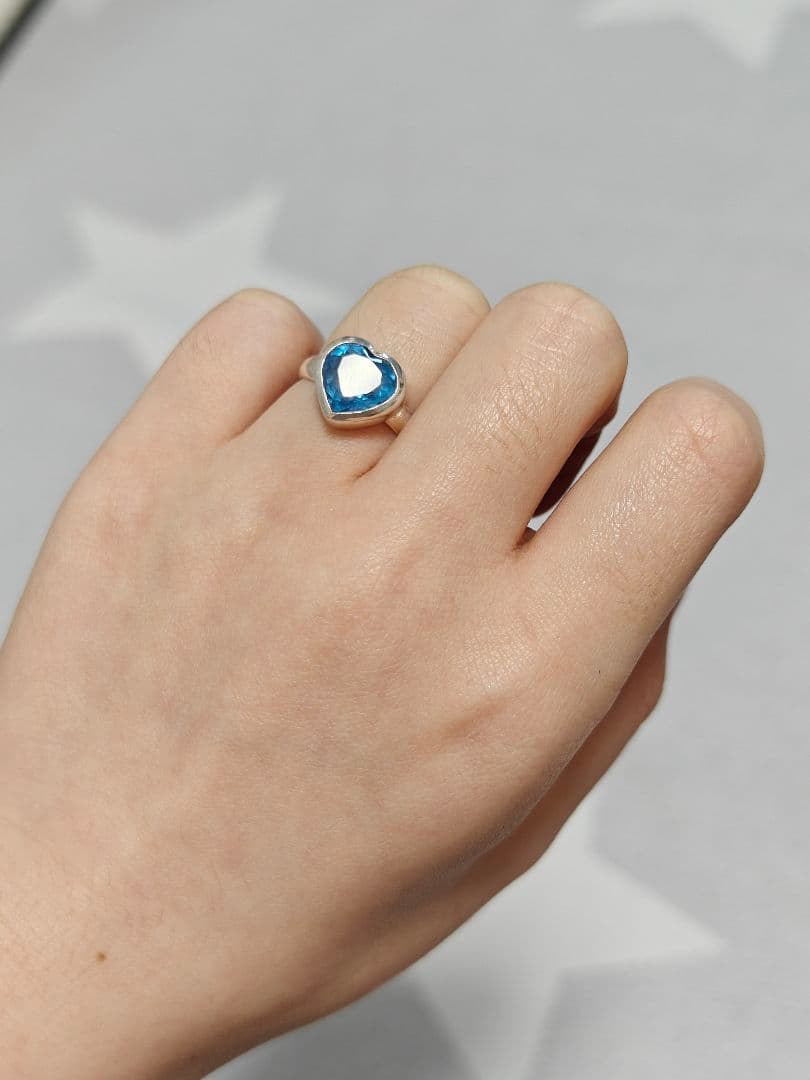 スイスブルートパーズ天然石指輪 リング silver ハンドメイド ネパール制