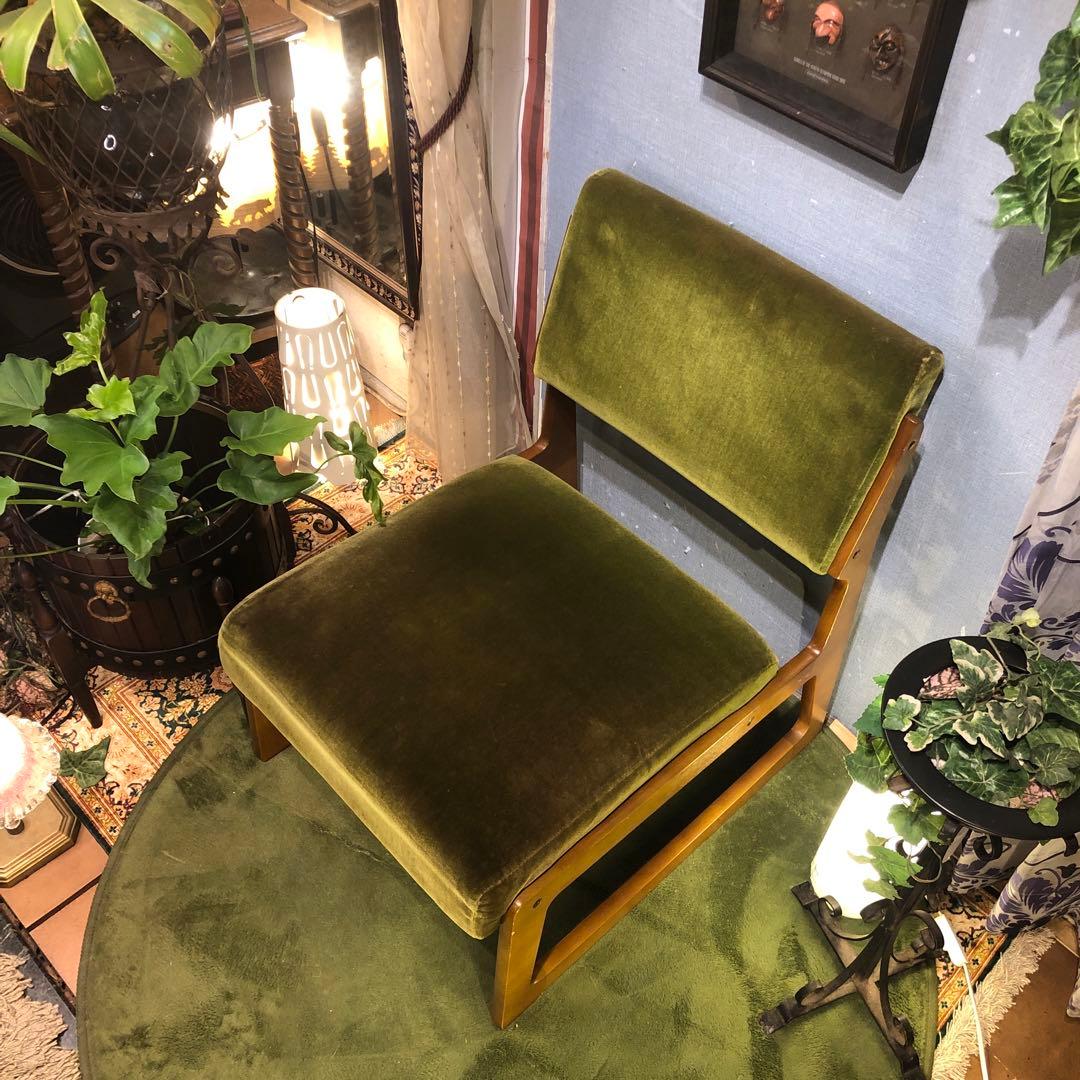 ト*ム様 ヴィンテージ ミッドセンチュリー　カリモク６０　チェア　モケットグリー