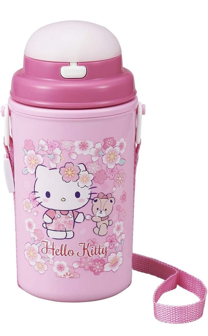 【ハローキティ】 ストロー付水筒（保冷タイプ）日本製 4個セット