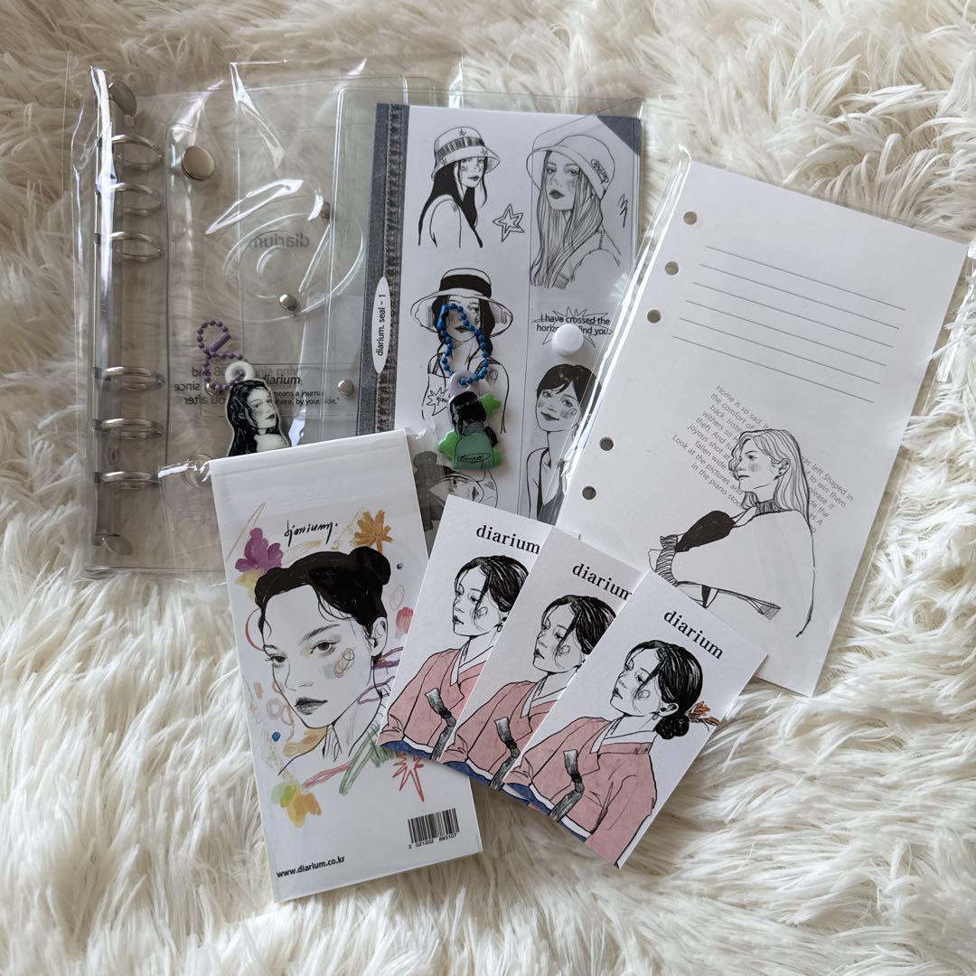 日本未発売　韓国限定 バインダーセット③ diarium コラージュ　手帳デコ