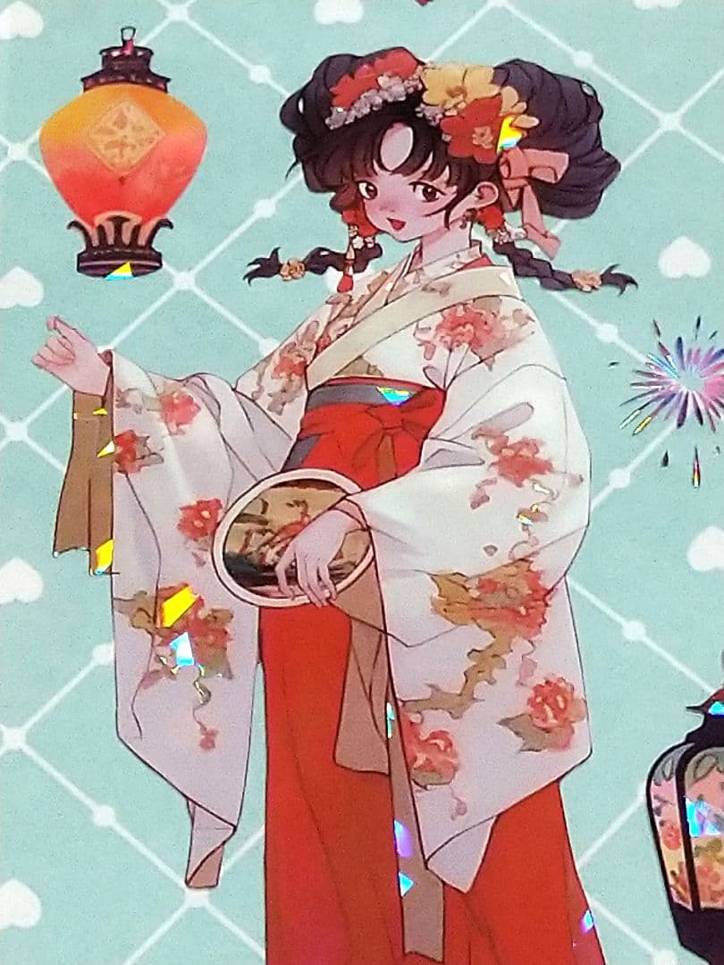 廃盤品✩J1065＃花绮川(贝壳光)目境幽冥切売り海外人物マステ女の子AIマステ