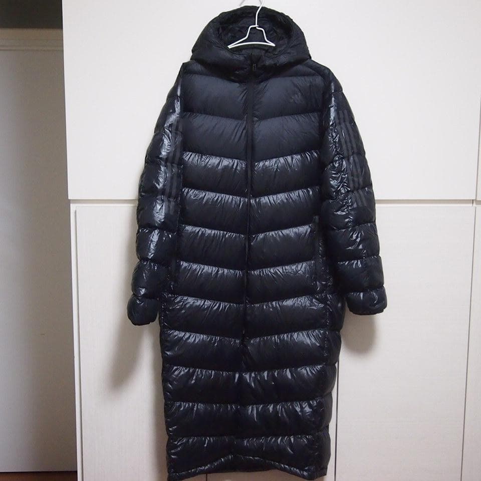 【ダウン80%★XL】adidas アディダス　ダウン　ベンチコート　ブラック