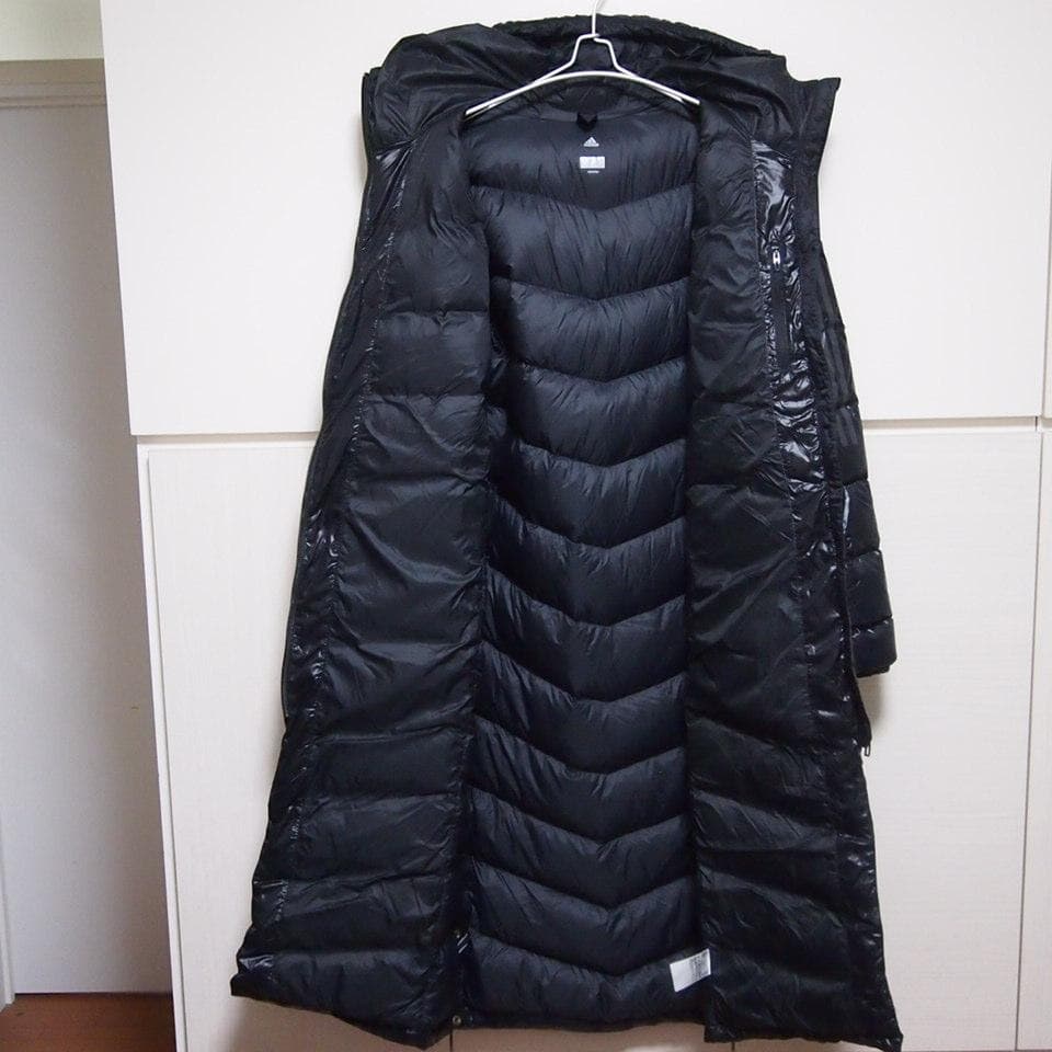 【ダウン80%★XL】adidas アディダス　ダウン　ベンチコート　ブラック