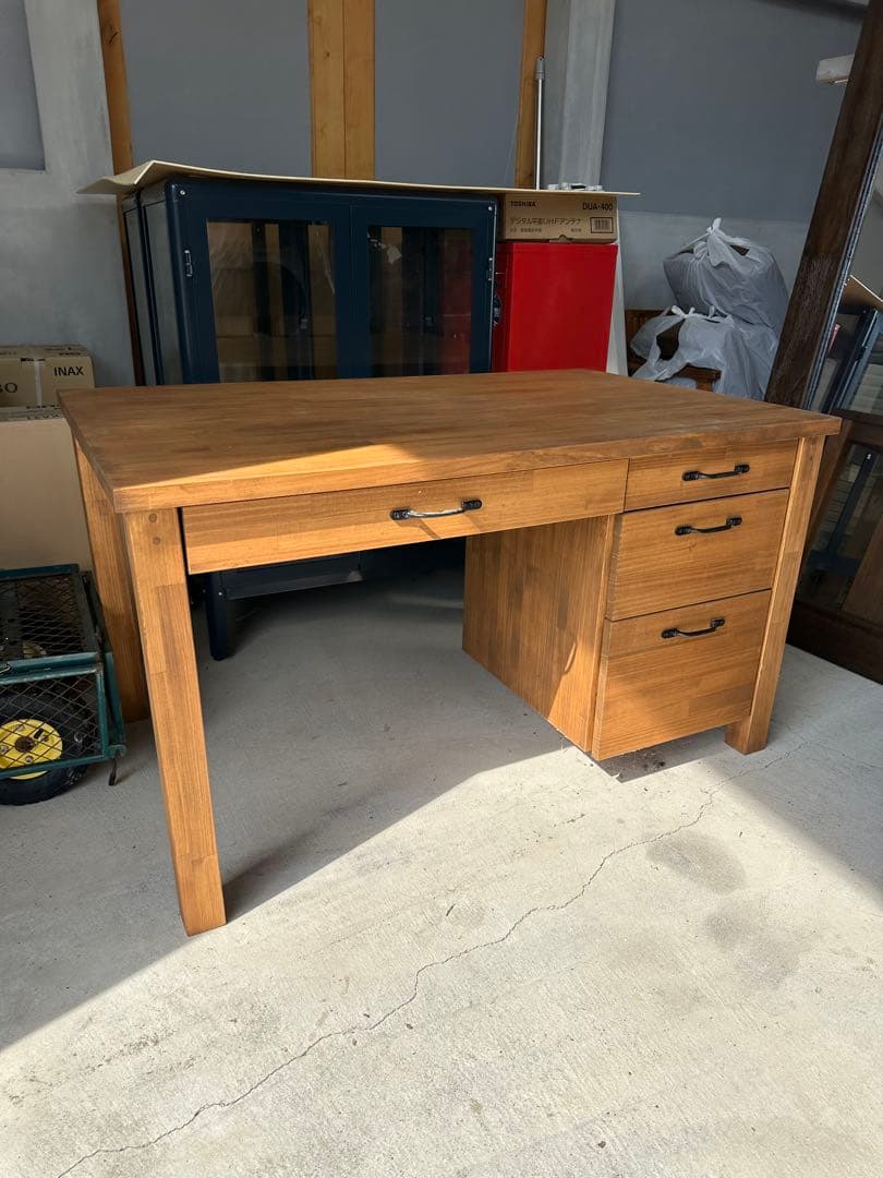木製デスク 幅120cm 4引き出し